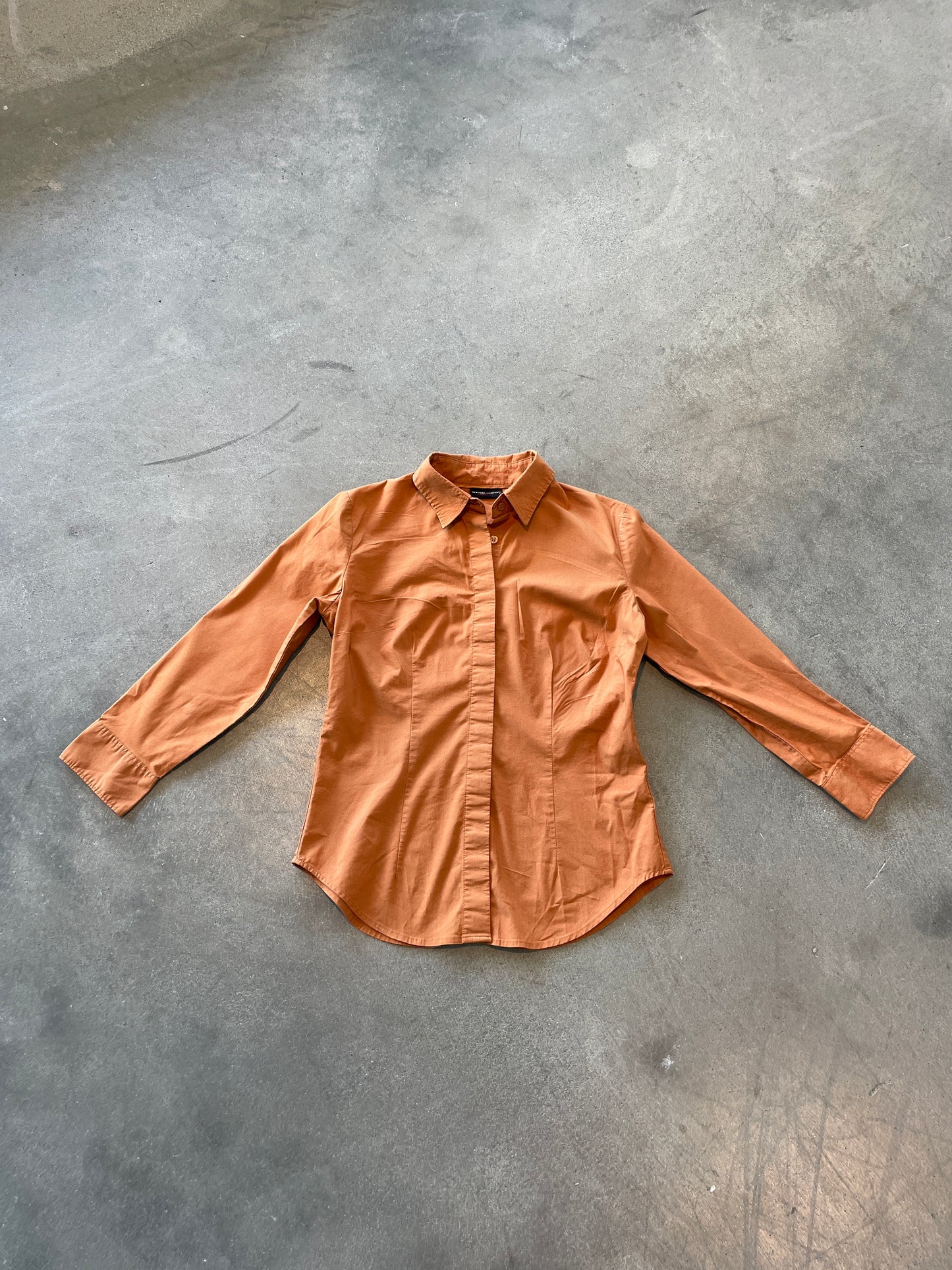 Orange button down - XS