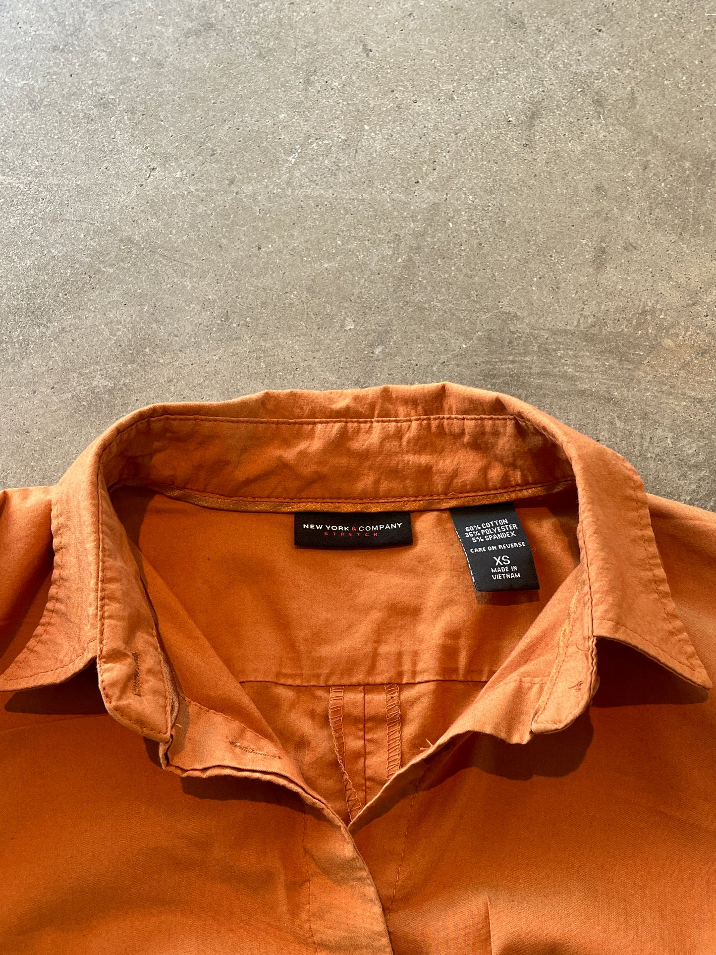 Orange button down - XS