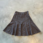 Brown mid length pleated skirt - 6