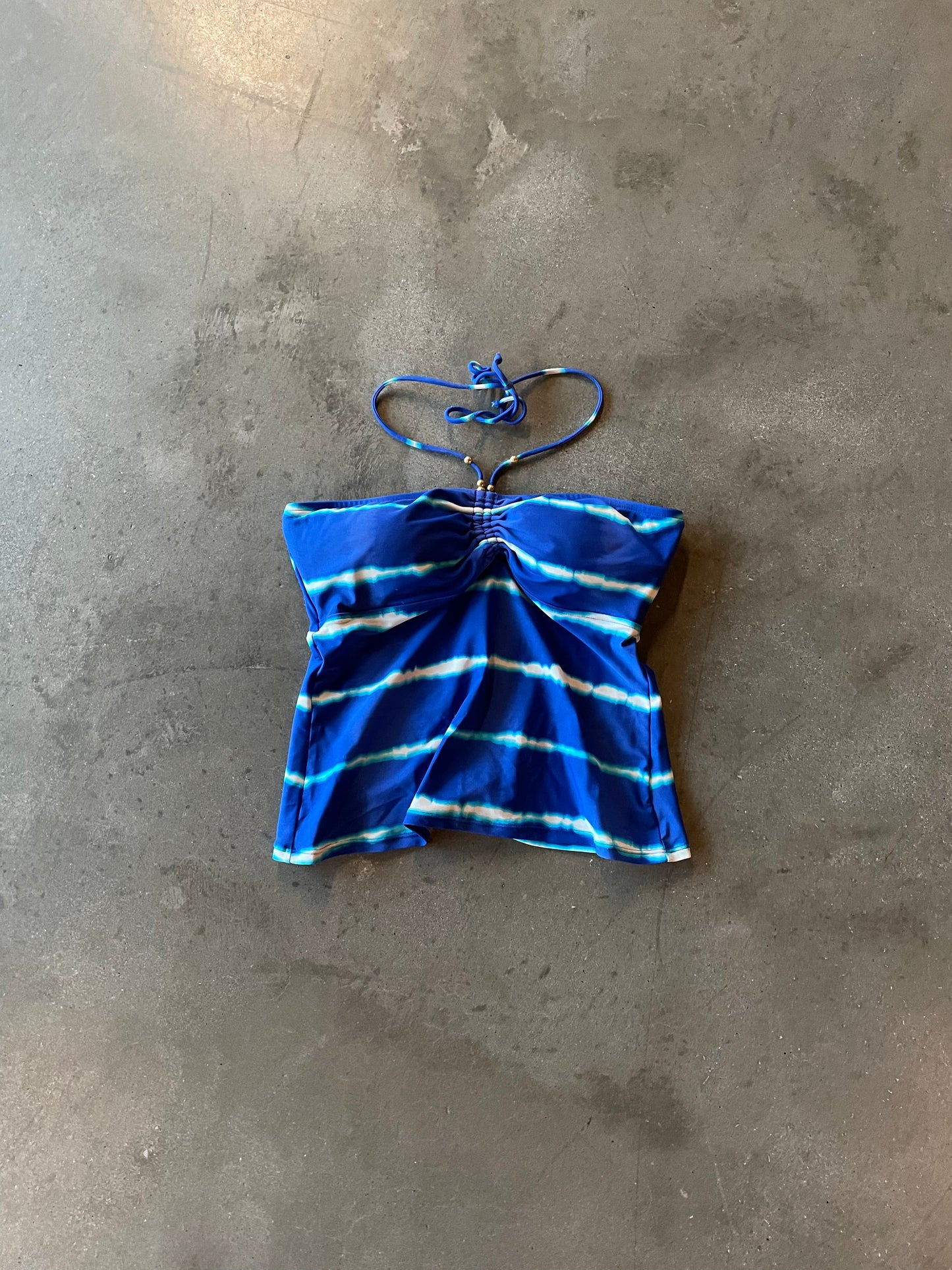 Blue Halter Swimsuit Top - L