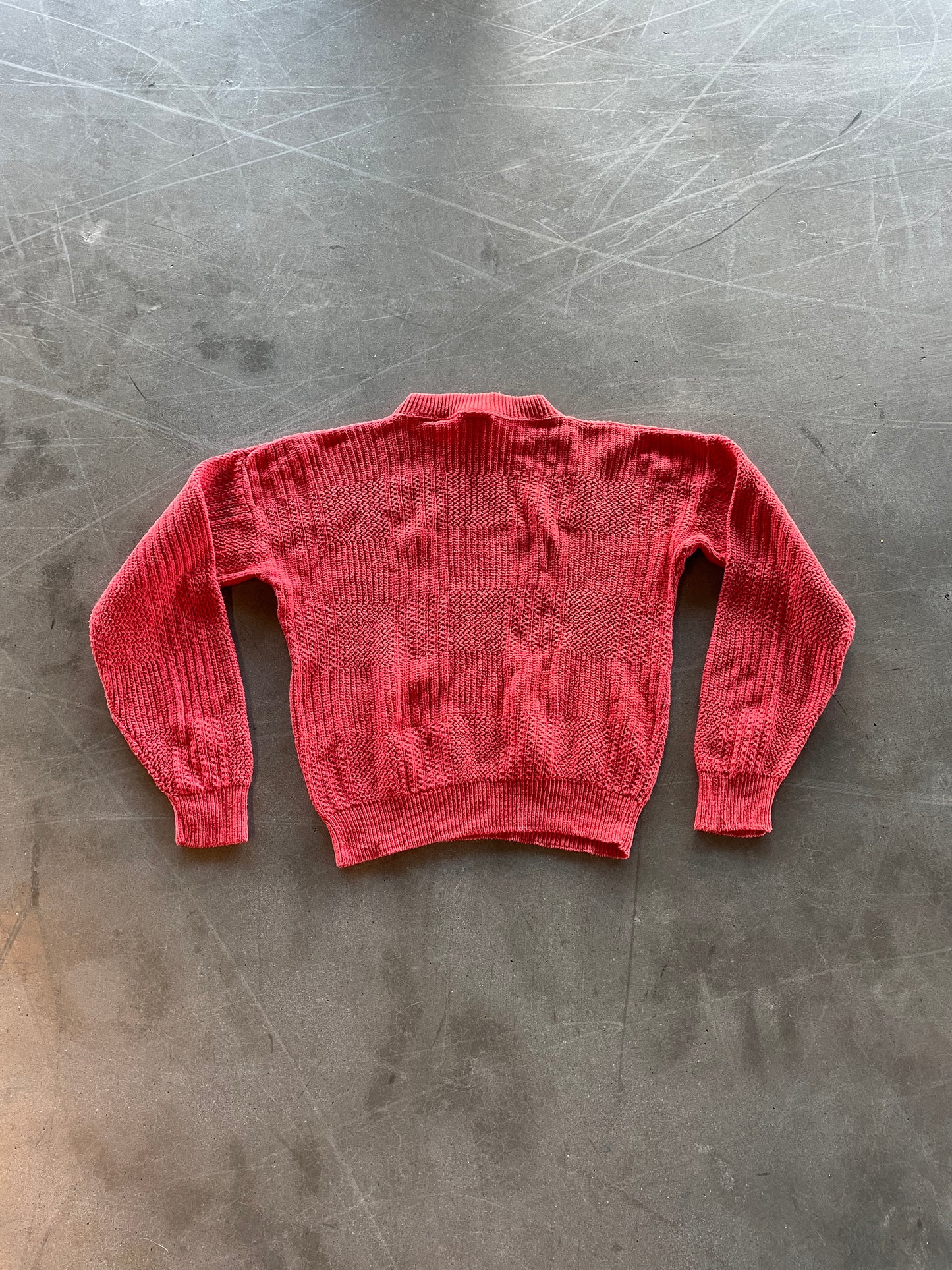 80s Vintage Cable Knit Sweater - L