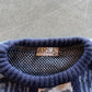 Vintage Blue Color Block Sweater - L