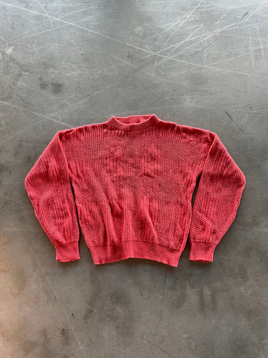 80s Vintage Cable Knit Sweater - L